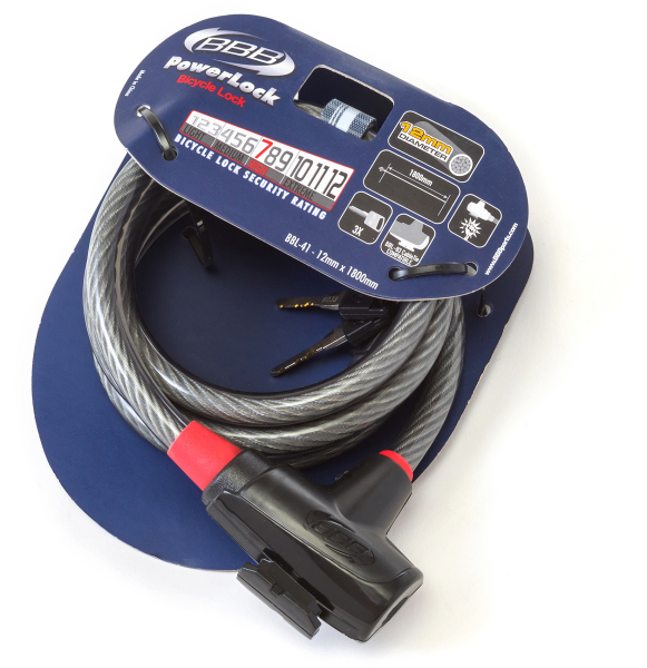 Замок для велосипеда тросовый с ключом BBB BBL-41 (12 mm x 1800 mm) - 2