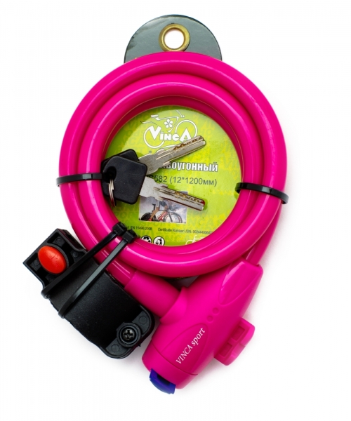 Замок для велосипеда тросовый с ключом Vinca Sport VS 582 (12 x1200 mm) - 3