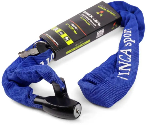 Замок для велосипеда цепной с ключом Vinca Sport VS 747 (4 x1200 mm) - 3