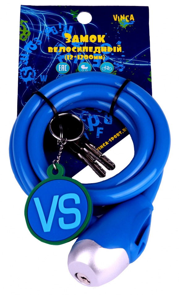 Замок для велосипеда тросовый с ключом Vinca Sport VS 561 (12 x1200 mm) - 2