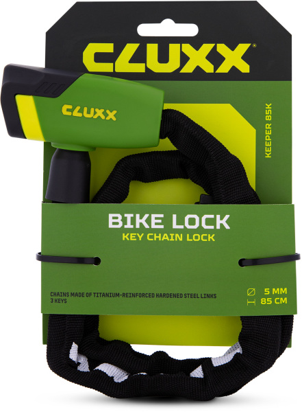 Велозамок цепной с ключом Cluxx Keeper 85K, 5 мм. х 85 см. - 2