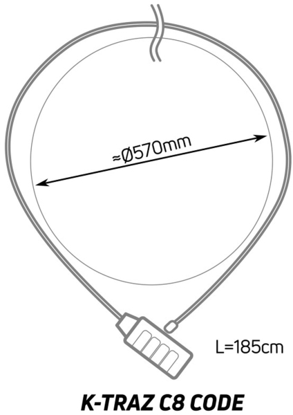 Велозамок Zefal K-Traz C8 Code , 12 x 1850 мм. - 5