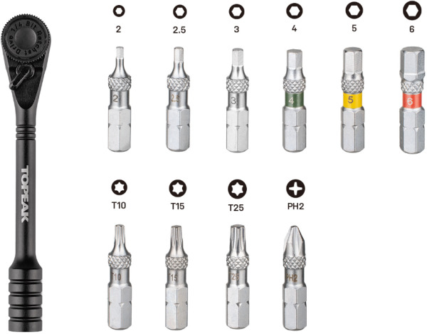 Ключ с трещоткой с набором бит Topeak Ratchet Rocket Essential W/ Bag - 3