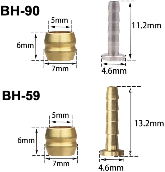 Оливка и соединительная трубка к гидролинии Shimano SM-BH59 - 2