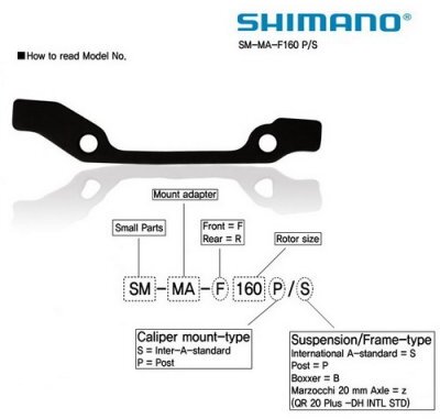 Адаптер дискового тормоза Shimano, SM-MA90-F160P/S, болт (2шт), проволока (1шт) - 2
