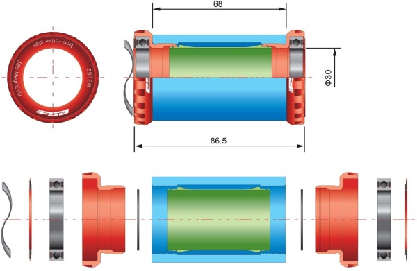 Каретка FSA BB386EVO, BSA, 68 мм. - 2