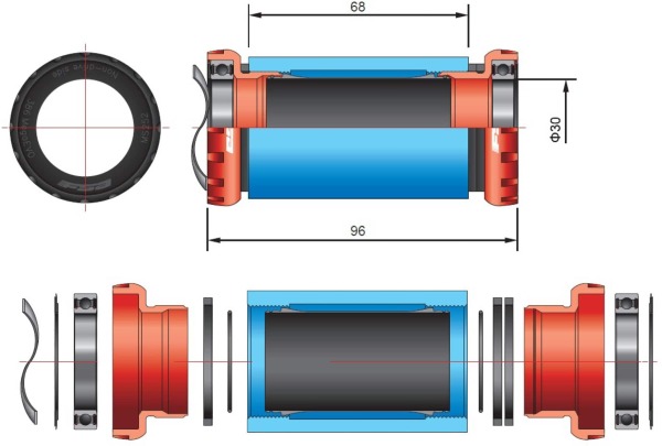 Каретка FSA BB392EVO MTB, BSA, 68/73 мм. - 2