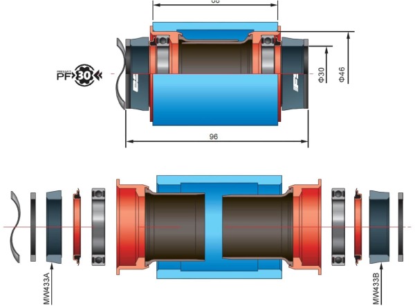 Каретка FSA BB392EVO/BB30 MTB, PF30 - 2
