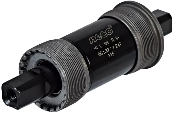 Каретка Neco B910, 115 мм, 68 мм, квадрат, картридж, стальные чашки - 2